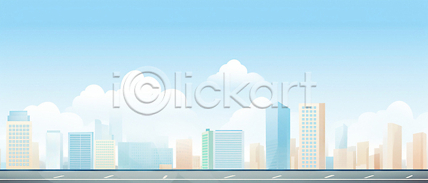 사람없음 JPG 일러스트 건물 구름(자연) 도시 도시풍경 백그라운드 빌딩 스카이라인 하늘