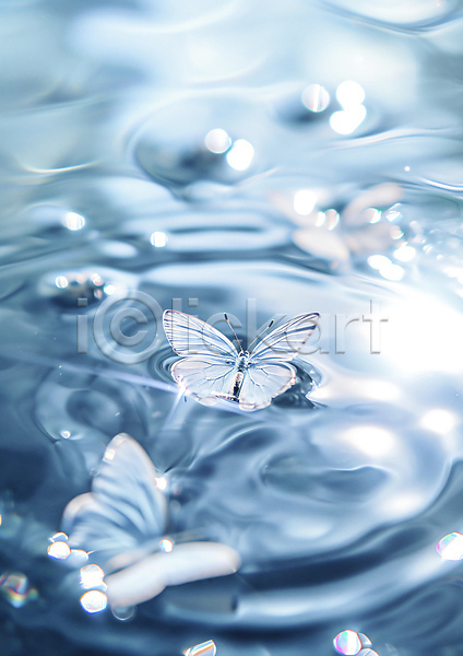 신비 사람없음 JPG 아웃포커스 편집이미지 나비 물결 물방울 반짝임 백그라운드 빛 수면 자연 파란색 파장