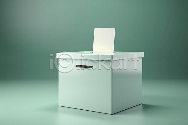 선거 사람없음 JPG 디지털합성 편집이미지 민트색 용지 투표 투표함