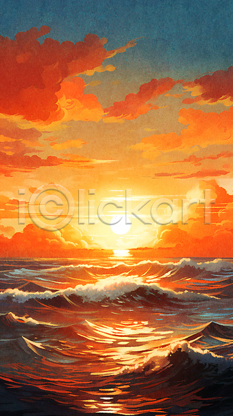 사람없음 JPG 편집이미지 구름(자연) 물결 바다 반사 빛 새해 윤슬 일출 자연 주황색 태양 파도 풍경(경치) 해변