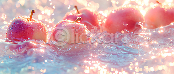 화려 사람없음 JPG 디지털합성 편집이미지 물 물방울 반짝임 복숭아 분홍색