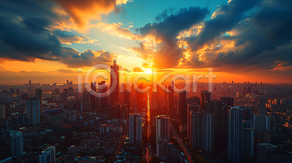 분위기 사람없음 JPG 편집이미지 건물 고층빌딩 구름(자연) 도시 도시풍경 빌딩 빌딩숲 일몰 태양 풍경(경치) 하늘