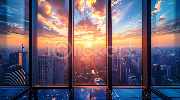분위기 사람없음 JPG 편집이미지 건물 고층빌딩 구름(자연) 도시 도시풍경 빌딩 빌딩숲 일몰 창문 풍경(경치) 하늘