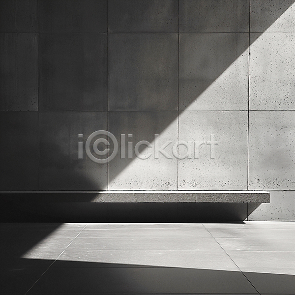 사람없음 JPG 디지털합성 편집이미지 건축 공간 그림자 바닥 백그라운드 벤치 벽 비어있는 실내 인테리어 질감 콘크리트 편집소스 햇빛 회색