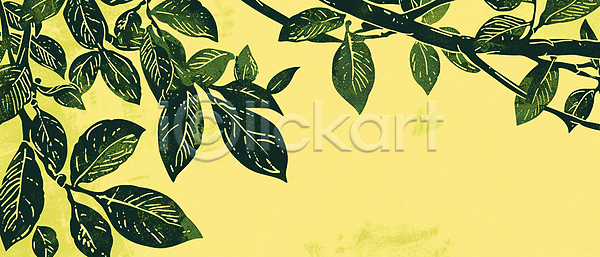 사람없음 JPG 일러스트 나뭇잎 나뭇잎배경 노란색 자연 초록색