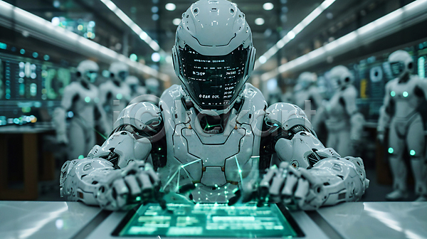 스마트 사람없음 JPG 편집이미지 AI(인공지능) 로봇 사무실 산업화 업무 자동화 휴머노이드