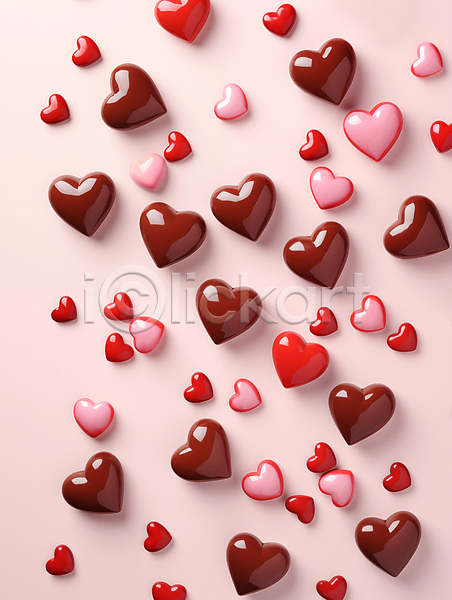 러블리 사랑 사람없음 3D JPG 디지털합성 입체 편집이미지 달콤함 발렌타인데이 분홍색 연애 초콜릿 하트