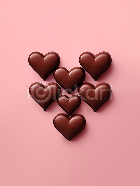 러블리 사랑 사람없음 3D JPG 디지털합성 입체 편집이미지 달콤함 발렌타인데이 분홍색 연애 초콜릿 하트
