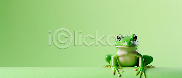 사람없음 JPG 디지털합성 편집이미지 개구리 양서류 초록색 한마리