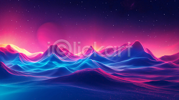 분위기 사람없음 JPG 디지털합성 편집이미지 구름(자연) 몽환 백그라운드 별 빛 빨간색 산 일몰 판타지 편집소스 하늘 행성