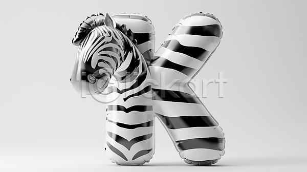 사람없음 3D PSD 디지털합성 편집이미지 흑백 K 광택 백그라운드 얼룩말 얼룩무늬 영어 입체문자 추상 타이포그라피 편집소스