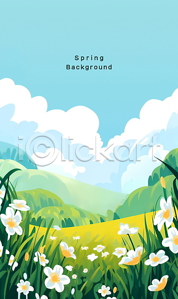 사람없음 PSD 편집이미지 구름(자연) 꽃 맑음 백그라운드 봄 봄배경 자연 초원(자연) 풍경(경치) 하늘