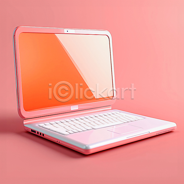 빈티지 사람없음 3D JPG 편집이미지 노트북 복고 분홍색 오브젝트 컴퓨터 키보드