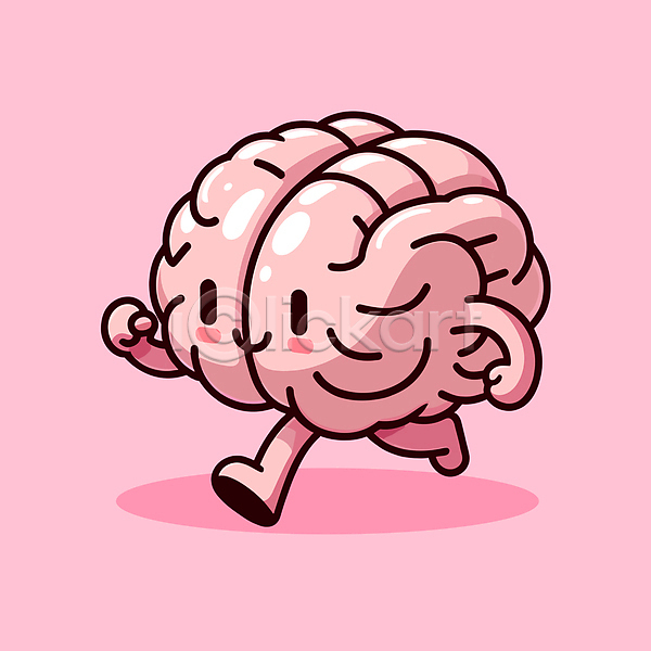 사람없음 AI(파일형식) 일러스트 건강 뇌 달리기 도파민 디톡스 라이프스타일 러닝 분홍색 스포츠 에너지 운동 유산소운동 캐릭터