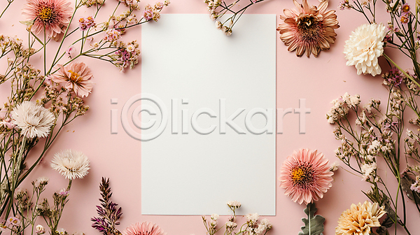 사람없음 JPG 디지털합성 편집이미지 꽃 백그라운드 봄 분홍색 종이 카드(감사) 카피스페이스 편지 편집소스