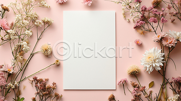 사람없음 JPG 디지털합성 템플릿 편집이미지 꽃 백그라운드 봄 분홍색 종이 카드(감사) 카피스페이스 편지 편집소스