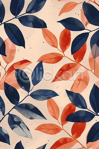사람없음 JPG 일러스트 가을(계절) 갈색 낙엽 백그라운드 수채화(물감) 식물 잎 자연 주황색 패턴
