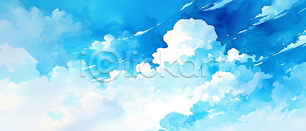 사람없음 JPG 일러스트 구름(자연) 맑음 백그라운드 수채화(물감) 야경 자연 파란색 하늘
