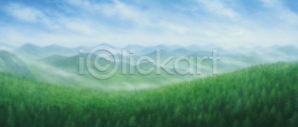 사람없음 JPG 일러스트 구름(자연) 몽환 백그라운드 산 자연 풍경(경치) 하늘