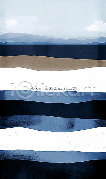 사람없음 PSD 편집이미지 남색 바다 배너 백그라운드 수채화(물감) 파란색
