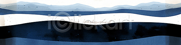 사람없음 PSD 편집이미지 남색 바다 배너 백그라운드 수채화(물감) 와이드컷 파란색