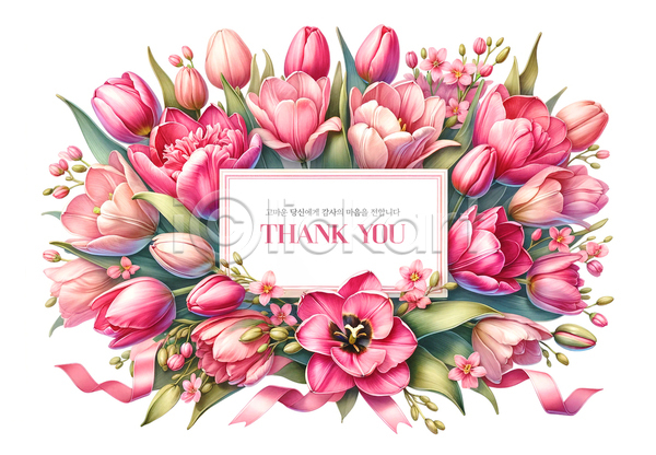 감사 화려 사람없음 PSD 템플릿 꽃 꽃다발 배너 백그라운드 분홍색 이벤트 카피스페이스 프레임