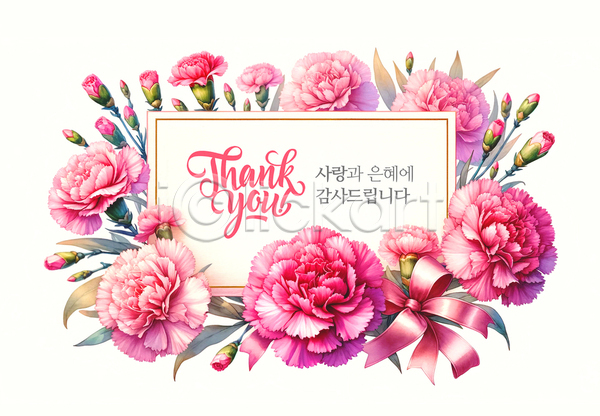 감사 사랑 사람없음 PSD 템플릿 교사 꽃 배너 분홍색 스승의날 카네이션 프레임