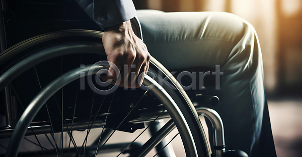 남자 성인 성인남자한명만 신체부위 한명 JPG 편집이미지 백그라운드 손 승차 앉기 장애인 하반신 휠체어
