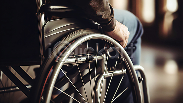 남자 성인 성인남자한명만 한명 JPG 편집이미지 백그라운드 승차 앉기 장애인 휠체어