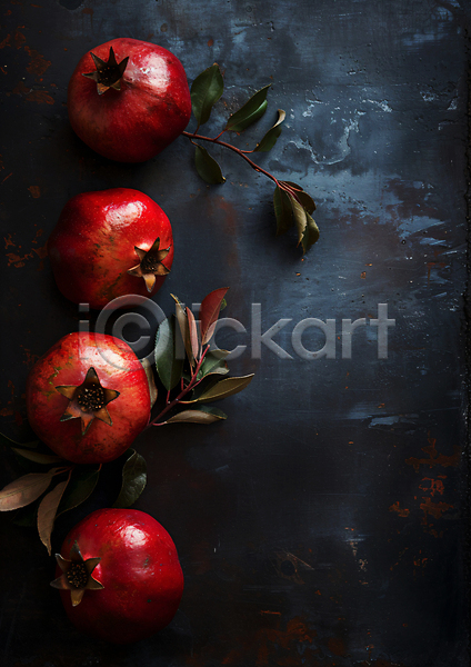 신선 사람없음 JPG 편집이미지 건강 나뭇잎 백그라운드 빨간색 석류 카피스페이스