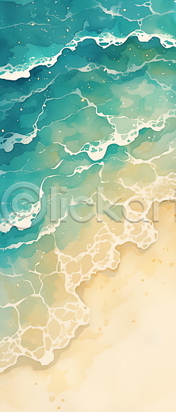 평화 사람없음 JPG 일러스트 모래 여름(계절) 파도 파란색 해변