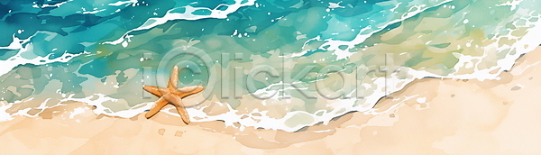 평화 사람없음 JPG 일러스트 모래 별빛 여름(계절) 파도 파란색 해변