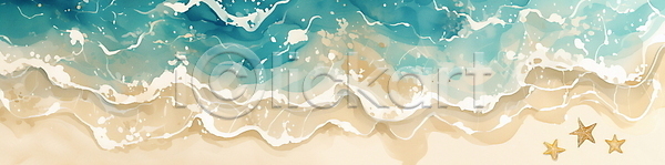 평화 휴식 사람없음 JPG 일러스트 모래 별자리 여름(계절) 파도 파란색 해변