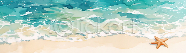 평화 사람없음 JPG 일러스트 모래 불가사리 여름(계절) 자연 파도 파란색 해변