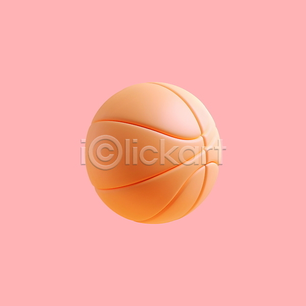 사람없음 3D PSD 디지털합성 아이콘 농구공 운동 장비 주황색 한개