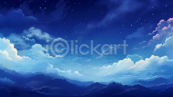 감성 사람없음 JPG 편집이미지 구름(자연) 남색 밤하늘 배너 백그라운드 별 새벽 야경 자연 풍경(경치)