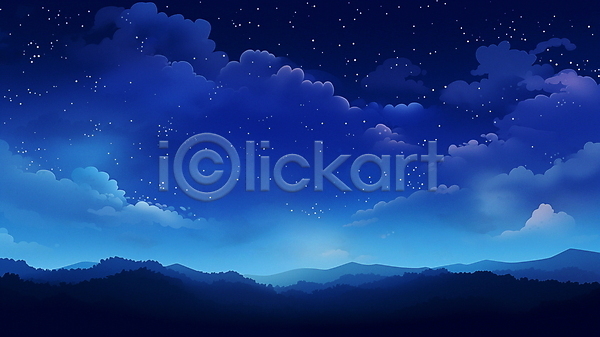 감성 사람없음 JPG 편집이미지 구름(자연) 남색 밤하늘 배너 백그라운드 별 새벽 야간 야경 자연 풍경(경치)