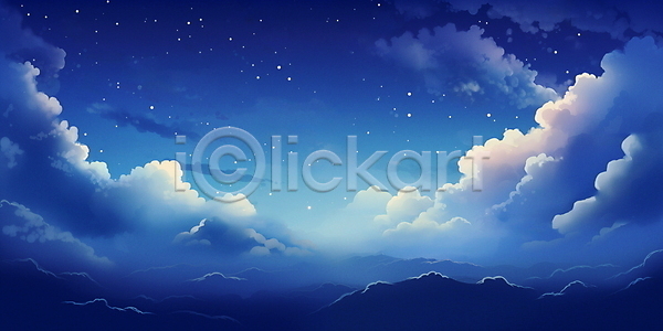 감성 사람없음 JPG 편집이미지 구름(자연) 남색 밤하늘 배너 백그라운드 별 새벽 야간 야경 자연 풍경(경치)