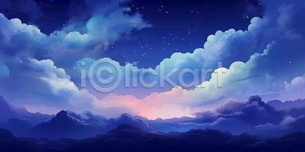 감성 사람없음 JPG 편집이미지 구름(자연) 남색 밤하늘 배너 백그라운드 별 산 새벽 야경 자연 풍경(경치)