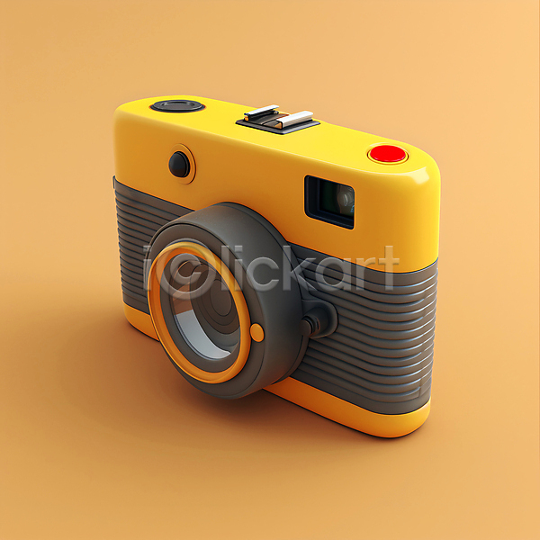 귀여움 사람없음 3D JPG 아이콘 편집이미지 노란색 복고 오브젝트 카메라 한개