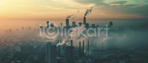 대기오염 환경오염 사람없음 JPG 디지털합성 편집이미지 건물 공장 공장굴뚝 도시 도심 먼지 미세먼지 황사 흐림