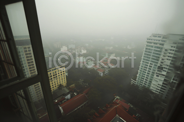 대기오염 환경오염 사람없음 JPG 디지털합성 편집이미지 건물 고층빌딩 도시 도심 먼지 미세먼지 황사 흐림