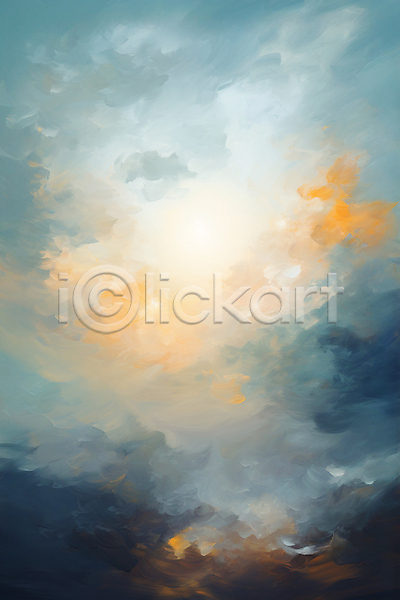 빈티지 사람없음 JPG 디지털합성 편집이미지 구름(자연) 그림 남색 백그라운드 붓터치 빛 유화 질감 하늘 혼합