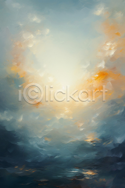 빈티지 사람없음 JPG 디지털합성 편집이미지 구름(자연) 그림 남색 백그라운드 붓터치 빛 유화 질감 하늘 혼합