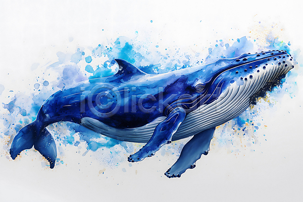 사람없음 JPG 디지털합성 편집이미지 고래 백그라운드 번짐 질감 파란색 편집소스