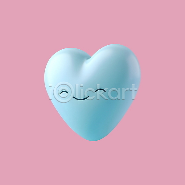 귀여움 기쁨 사랑 행복 사람없음 3D 3D아이콘 PSD 디지털합성 아이콘 발렌타인데이 웃음 이모티콘 파란색 하트 화이트데이