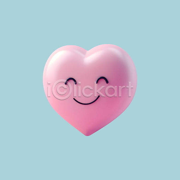 귀여움 기쁨 사랑 행복 사람없음 3D 3D아이콘 PSD 디지털합성 아이콘 발렌타인데이 분홍색 웃음 이모티콘 하트 화이트데이
