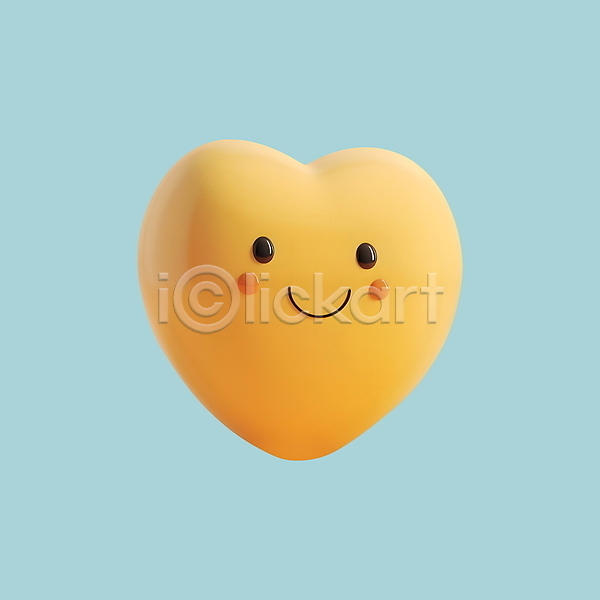 귀여움 기쁨 사랑 행복 사람없음 3D 3D아이콘 PSD 디지털합성 아이콘 노란색 발렌타인데이 웃음 이모티콘 하트 화이트데이