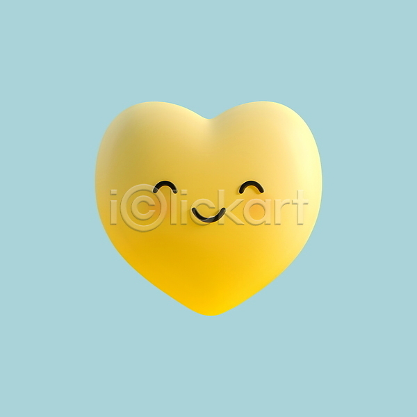 귀여움 기쁨 사랑 행복 사람없음 3D 3D아이콘 PSD 디지털합성 아이콘 노란색 발렌타인데이 웃음 이모티콘 하트 화이트데이