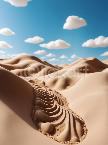 사람없음 JPG 디지털합성 편집이미지 구름(자연) 모래언덕 미니멀 사막 심플 자연 점토 클레이아트 편집소스 하늘